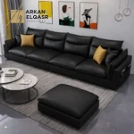 كنب جلد بتصميم ايطالي حديث