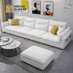 كنب جلد بتصميم ايطالي حديث