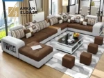 كنب زاوية – تصميم فخم بلمسة أوروبية – تنجيد ناعم – قاعدة خشبية متينة – ألوان متعددة