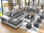 كنب زاوية – تصميم فخم بلمسة أوروبية – تنجيد ناعم – قاعدة خشبية متينة – ألوان متعددة