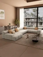 ⁦كنب زاوية فخم بطابع أوروبي – تصميم شيك بمساحة واسعة – تنجيد ناعم وهيكل متين⁩ - الصورة ⁦3⁩