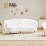 كنب مودرن مخملي بتصميم بسيط