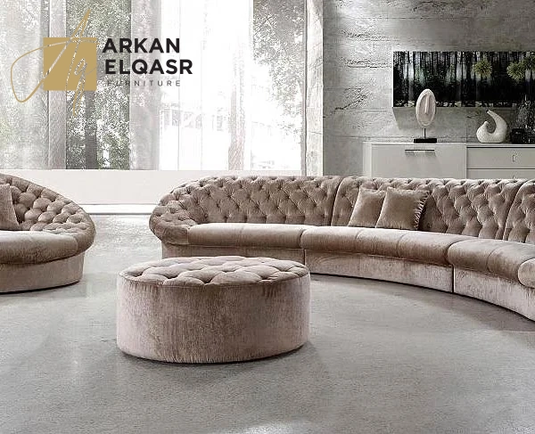 كنب مودرن مع كرسي مفرد بشكل دائري مميز