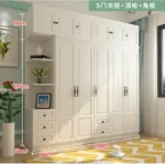 ⁦خزانة ملابس بتصميم بسيط وعصري – أبواب سحاب وأرفف داخلية – مناسبة للمساحات الصغيرة – تشطيب هادئ وأنيق⁩ - الصورة ⁦6⁩