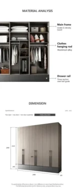 ⁦خزانة ملابس خشبية بتصميم مميز⁩ - الصورة ⁦8⁩