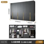 ⁦خزانة ملابس بتصميم مميز – أبواب منزلقة وتشطيب فاخر – أرفف وأدراج لتنظيم مثالي⁩ - الصورة ⁦7⁩