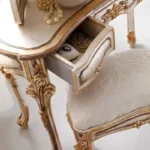 ⁦تسريحة غرفة نوم كلاسيكية فاخرة – تصميم كلاسيكي مع مرآة كبيرة – سطح رخامي – أدراج تخزين⁩ - الصورة ⁦4⁩