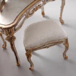 ⁦تسريحة غرفة نوم كلاسيكية فاخرة – تصميم كلاسيكي مع مرآة كبيرة – سطح رخامي – أدراج تخزين⁩ - الصورة ⁦5⁩