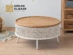 طاولة قهوة خشب علي الطراز الريفي