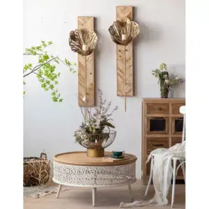 طاولة قهوة خشب علي الطراز الريفي