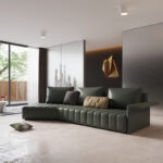 كنب زاوية جلد بتصميم مودرن 2024