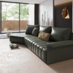 ⁦كنب زاوية جلد بتصميم مودرن⁩ - الصورة ⁦2⁩