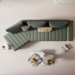 ⁦كنب زاوية جلد بتصميم مودرن⁩ - الصورة ⁦4⁩