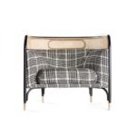 ⁦كرسي مفرد مخملي بتصميم مميز⁩ - الصورة ⁦5⁩