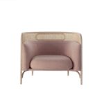 ⁦كرسي مفرد مخملي بتصميم مميز⁩ - الصورة ⁦2⁩