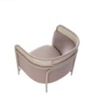 ⁦كرسي مفرد مخملي بتصميم مميز⁩ - الصورة ⁦3⁩