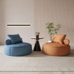 ⁦كرسي مفرد بظهر منخفض مع مسند قدم⁩ - الصورة ⁦4⁩