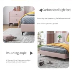 ⁦سرير أطفال بتصميم قوس قزح مبهج – شامل كومودينة – ألوان زاهية وهيكل خشبي متين – مثالي لغرف البنات⁩ - الصورة ⁦15⁩