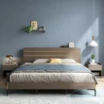 سرير خشب مودرن بلمسة ذهبية