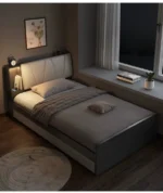 سرير نوم عملي بمساحات تخزين داخلية – تصميم وقاعدة متينة – مثالي لتنظيم غرف النوم