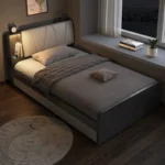 سرير نوم عملي بمساحات تخزين داخلية – تصميم وقاعدة متينة – مثالي لتنظيم غرف النوم