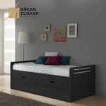 سرير نوم لشخص مع وحدات تخزين متعددة