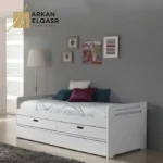 سرير نوم لشخص مع وحدات تخزين متعددة