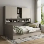 سرير نوم مع وحدات تخزين بتصميم مودرن