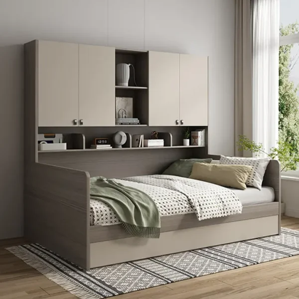 سرير نوم مع وحدات تخزين بتصميم مودرن
