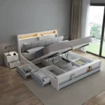 ⁦سرير مع 2 طاولة جانبية بتصميم مودرن⁩ - الصورة ⁦3⁩