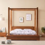 سرير خشب كينج بأعمدة من تصميم جينيفا