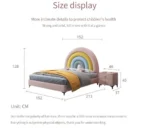 ⁦سرير أطفال بتصميم قوس قزح مبهج – شامل كومودينة – ألوان زاهية وهيكل خشبي متين – مثالي لغرف البنات⁩ - الصورة ⁦16⁩