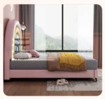 ⁦سرير أطفال بتصميم قوس قزح مبهج – شامل كومودينة – ألوان زاهية وهيكل خشبي متين – مثالي لغرف البنات⁩ - الصورة ⁦6⁩