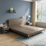 سرير خشب مودرن بلمسة ذهبية