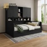 سرير نوم مع وحدات تخزين بتصميم مودرن