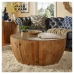 طاولة قهوة خشب بتصميم دائري