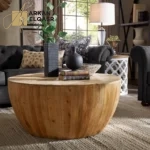 طاولة قهوة خشب بتصميم دائري