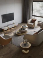 طقم كنب جلدي فخم بتصميم حديث