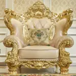 كرسي ملكي فخم مذهب