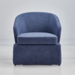 كرسي مفرد مخملي مع مسند للقدم