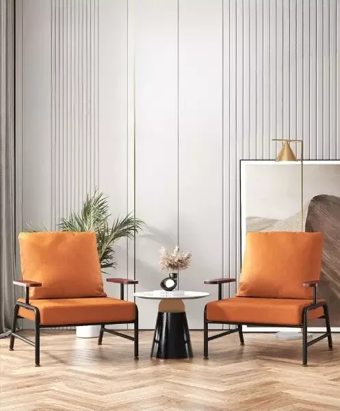 كرسي بذراعين مودرن من معدن