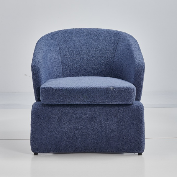 كرسي مفرد مخملي مع مسند للقدم