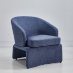 كرسي مفرد مخملي مع مسند للقدم