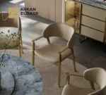 كرسي طاولة طعام جلد بتصميم فاخر