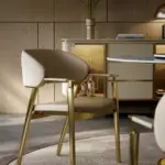 كرسي طاولة طعام جلد بتصميم فاخر