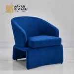 كرسي مفرد مخملي مع مسند للقدم