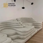 كنب جلد مودرن بتصميم متدرج