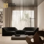 كنب جلد مودرن بتصميم متدرج