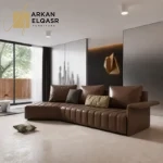 كنب زاوية جلد بتصميم مودرن