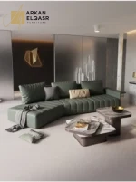 كنب زاوية جلد بتصميم مودرن